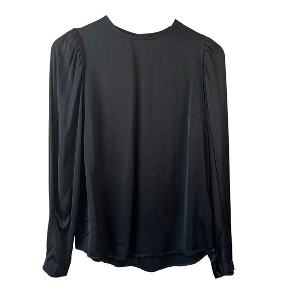 Anthropologie Ottodame Womens Top 4 Black Silky Satin Whimsigoth Career Preppy - Picture 1 of 5
